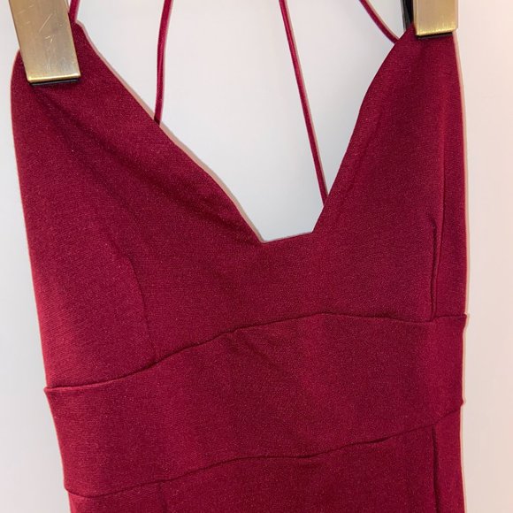 Midi Cami Strap Dress | Burgundy - Picture 3 of 7